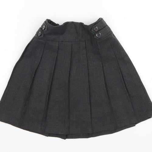 TU Girls Grey  Polyester Pleated Skirt Size 5 Years  Regular  - School Wear