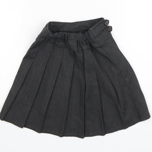 TU Girls Grey  Polyester Pleated Skirt Size 5 Years  Regular  - School Wear
