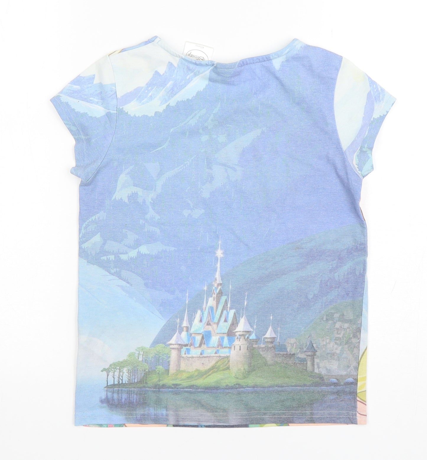 NEXT Girls Multicoloured  Polyester Basic T-Shirt Size 7 Years Round Neck Pullover - Frozen
