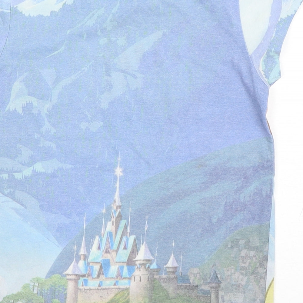 NEXT Girls Multicoloured  Polyester Basic T-Shirt Size 7 Years Round Neck Pullover - Frozen