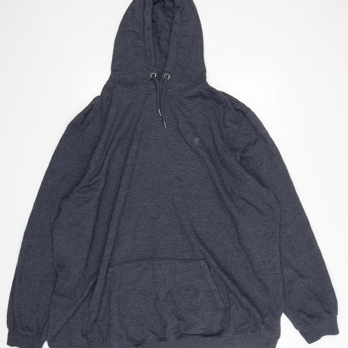 Jacemo  Mens Blue  Cotton Pullover Hoodie Size 4XL