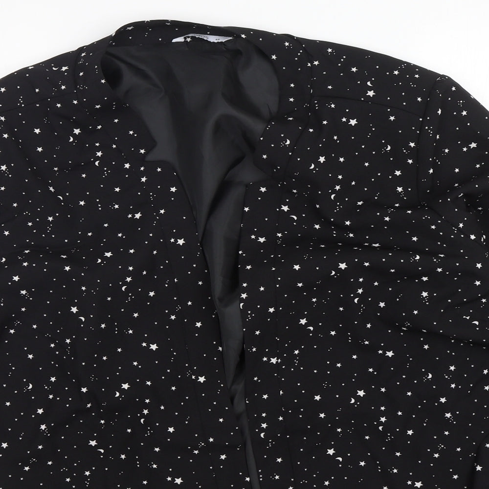 Ellos Womens Black Geometric Polyester Jacket Blazer Size 22   - star Print