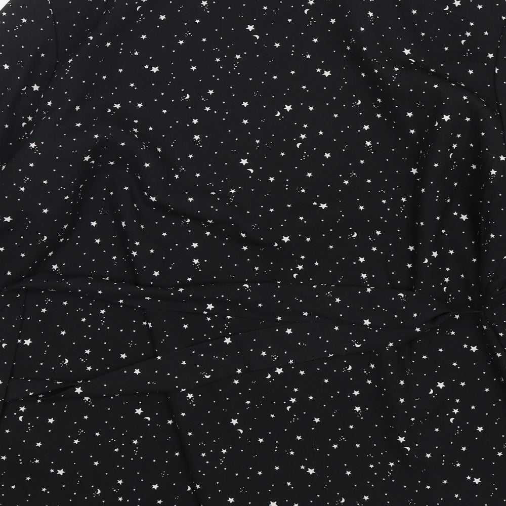 Ellos Womens Black Geometric Polyester Jacket Blazer Size 22   - star Print