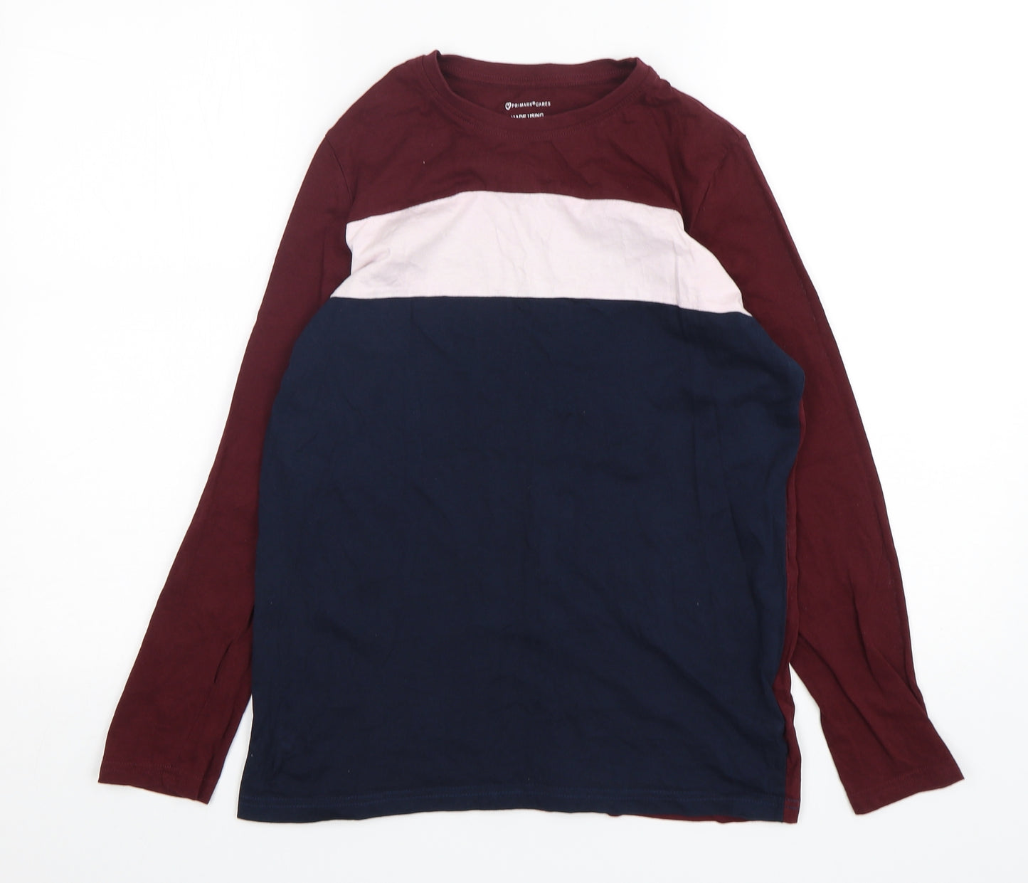 Primark Boys Multicoloured Colourblock Cotton Basic T-Shirt Size 13-14 Years Round Neck Pullover