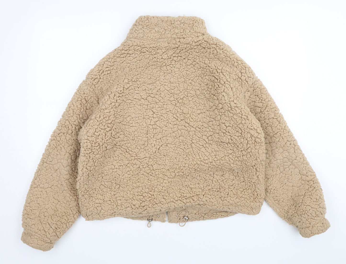 New Look Womens Beige  Polyester Full Zip Sweatshirt Size M  Zip
