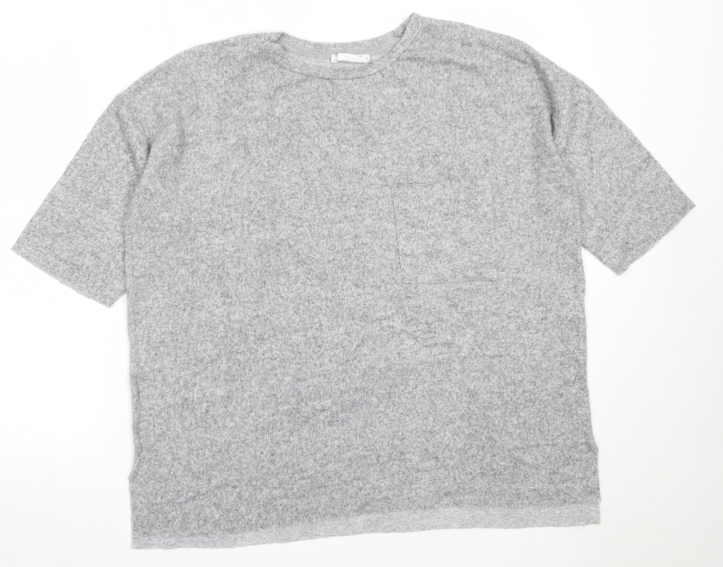 Zara Womens Grey Round Neck  Viscose Pullover Jumper Size M