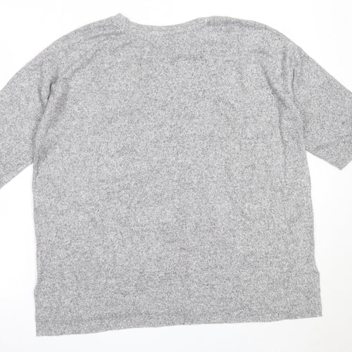 Zara Womens Grey Round Neck  Viscose Pullover Jumper Size M