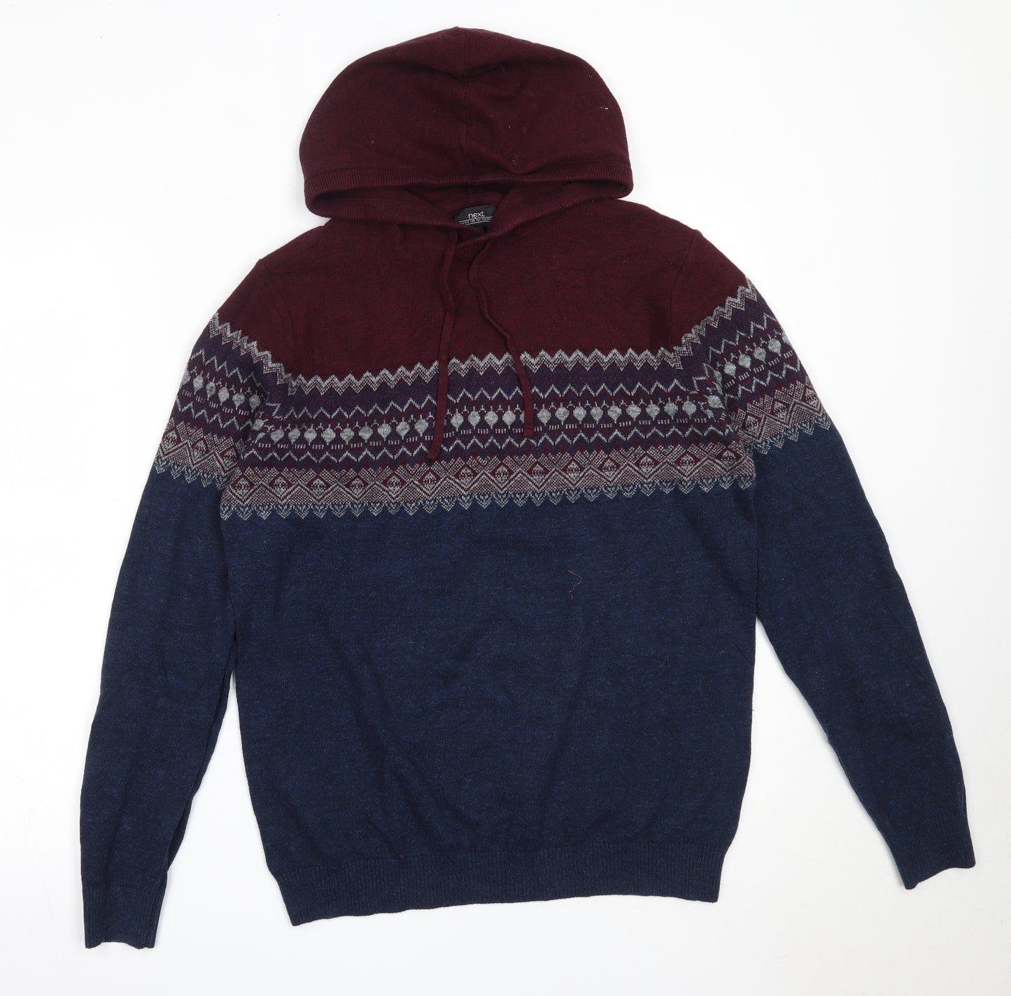 NEXT Mens Blue  Cotton Pullover Hoodie Size M