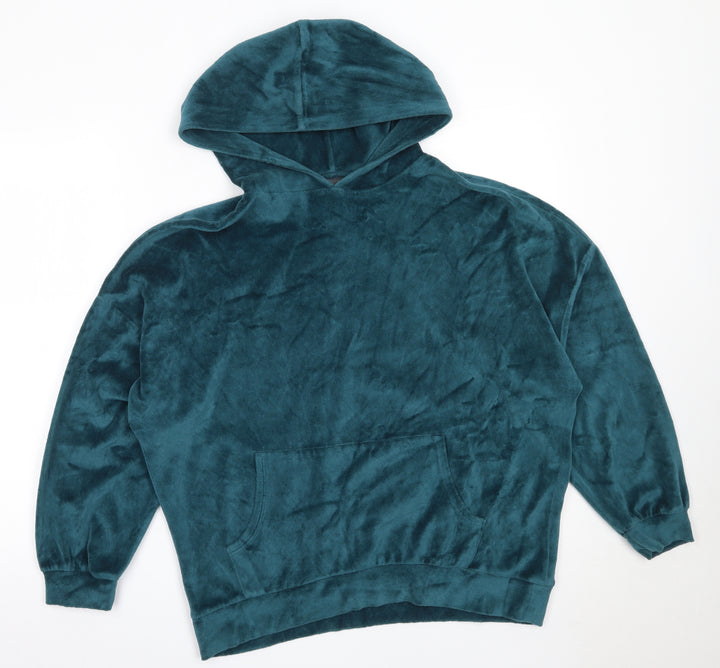 Sparkle & Fade Womens Blue Cotton Pullover Hoodie Size S