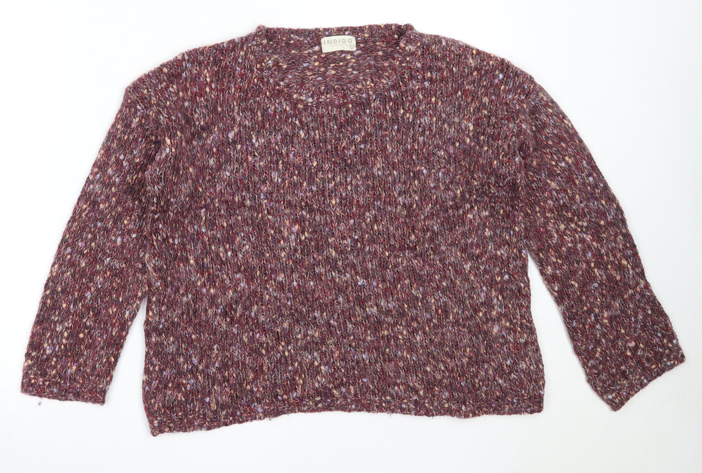 Marks and Spencer Womens Purple Round Neck  Acrylic Pullover Jumper Size 14