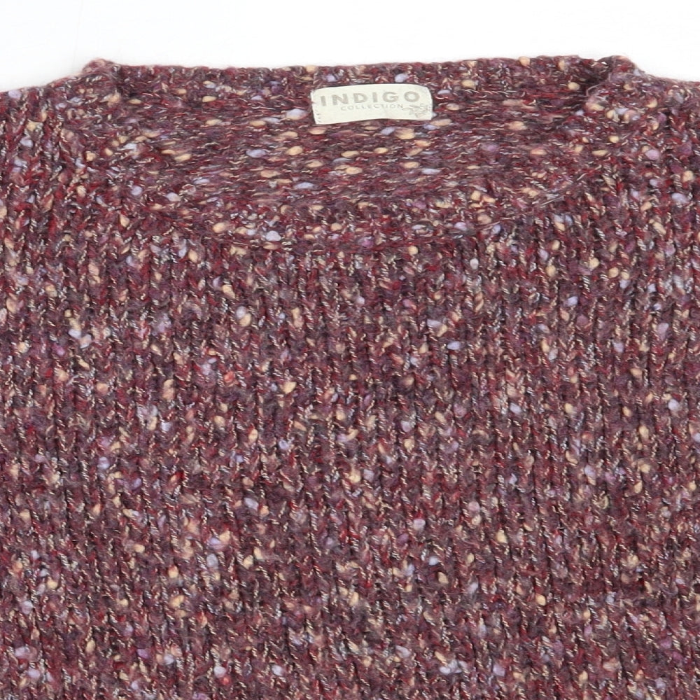 Marks and Spencer Womens Purple Round Neck  Acrylic Pullover Jumper Size 14