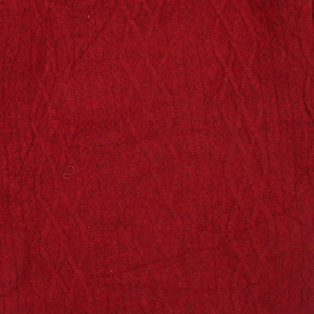 Zara Womens Red Round Neck  Acrylic Pullover Jumper Size M