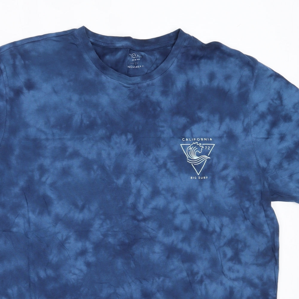 NEXT Mens Blue  Cotton  T-Shirt Size L Round Neck