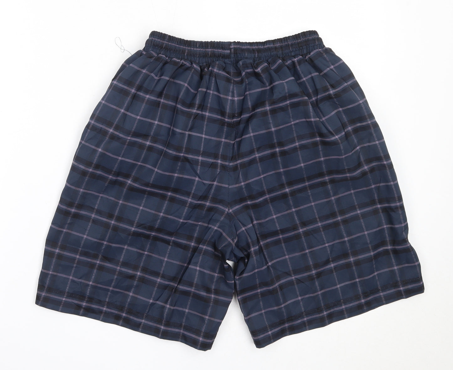 Slazenger Mens Blue Plaid Polyester Bermuda Shorts Size S  Regular