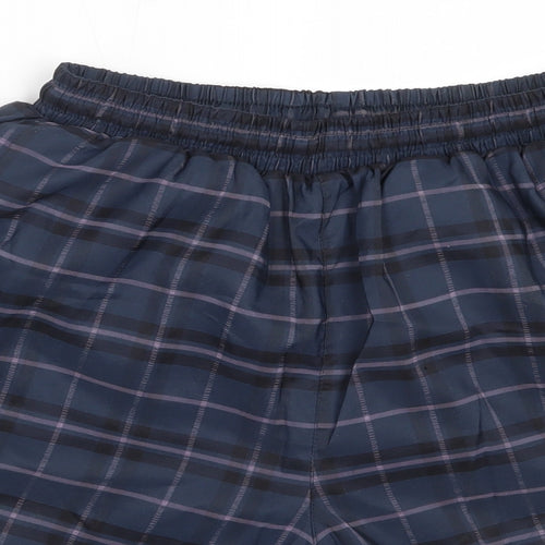 Slazenger Mens Blue Plaid Polyester Bermuda Shorts Size S  Regular