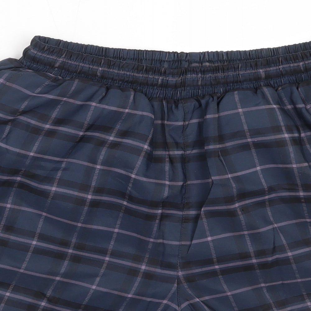 Slazenger Mens Blue Plaid Polyester Bermuda Shorts Size S  Regular