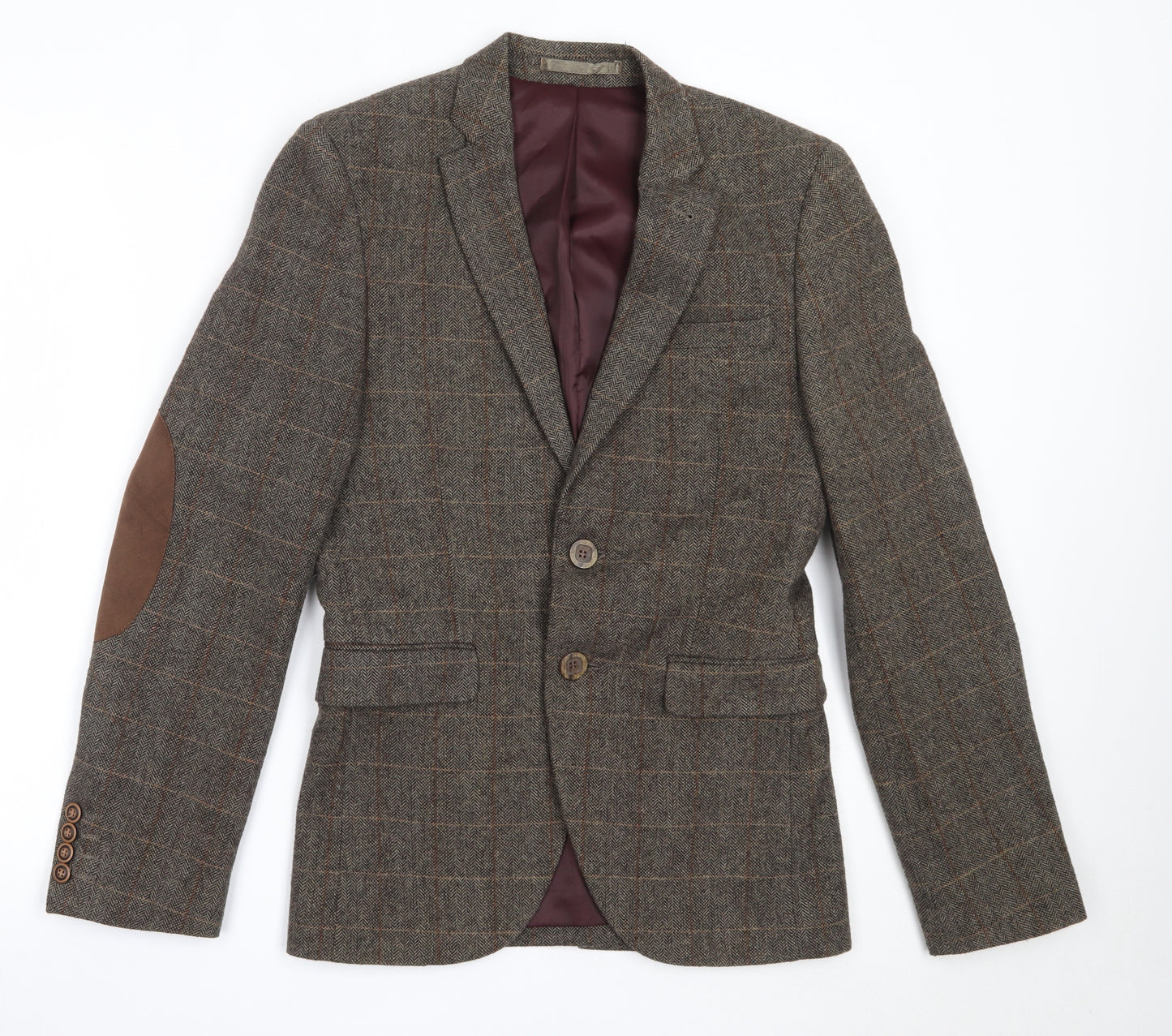 Cedar Wood State Mens Brown  Wool Jacket Blazer Size XS