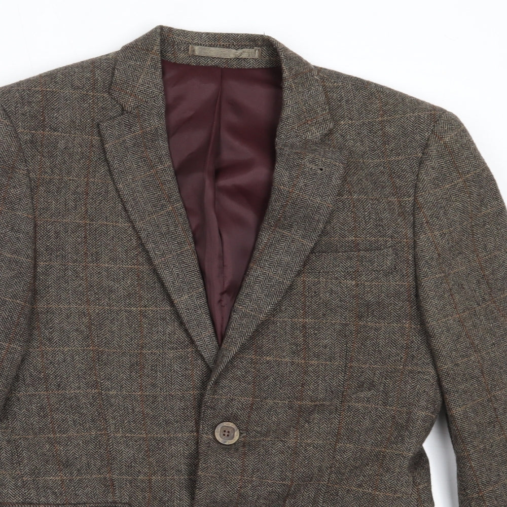 Cedar Wood State Mens Brown  Wool Jacket Blazer Size XS
