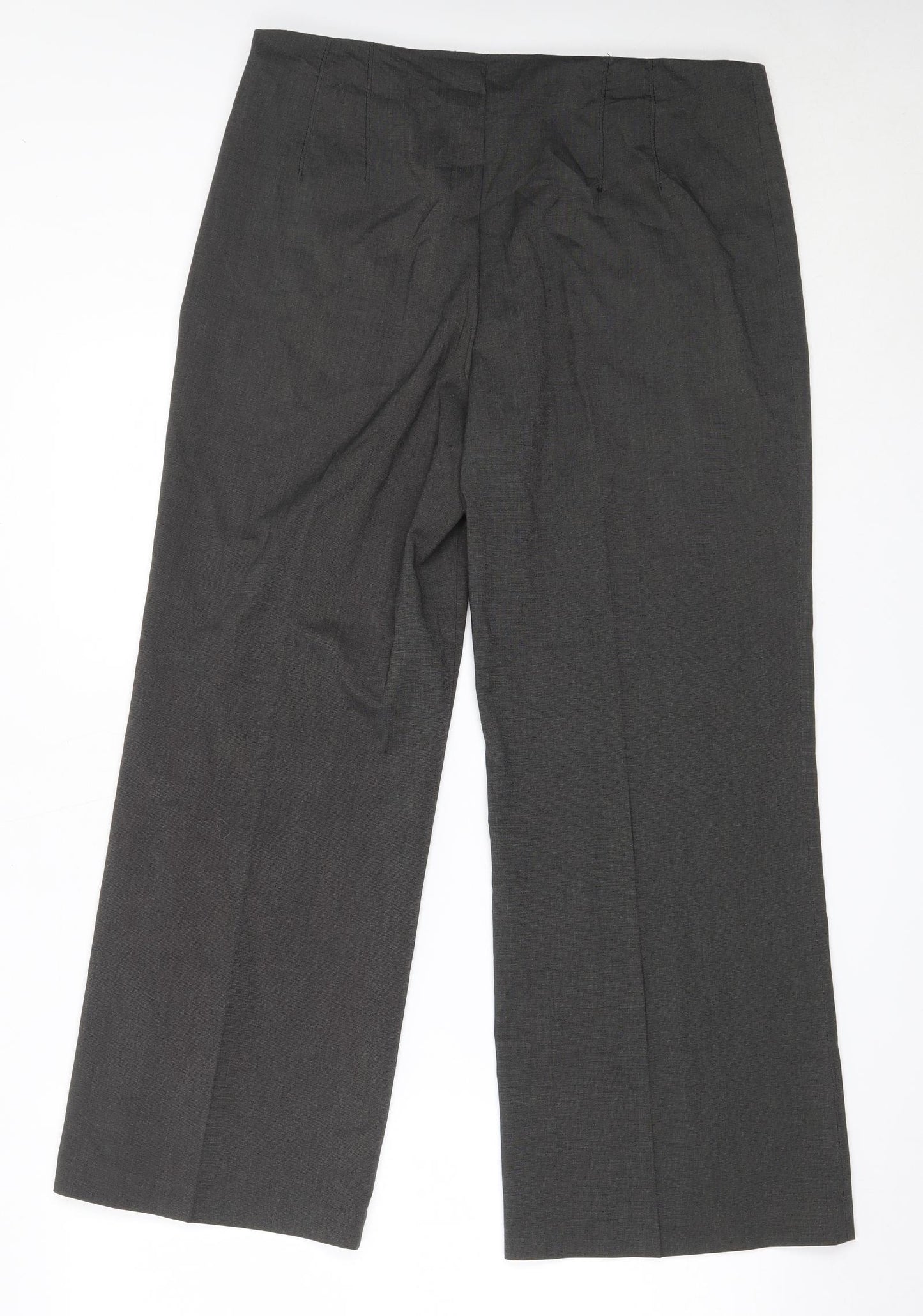 Marks and Spencer Womens Grey  Polyester Trousers  Size 14 L28 in Regular