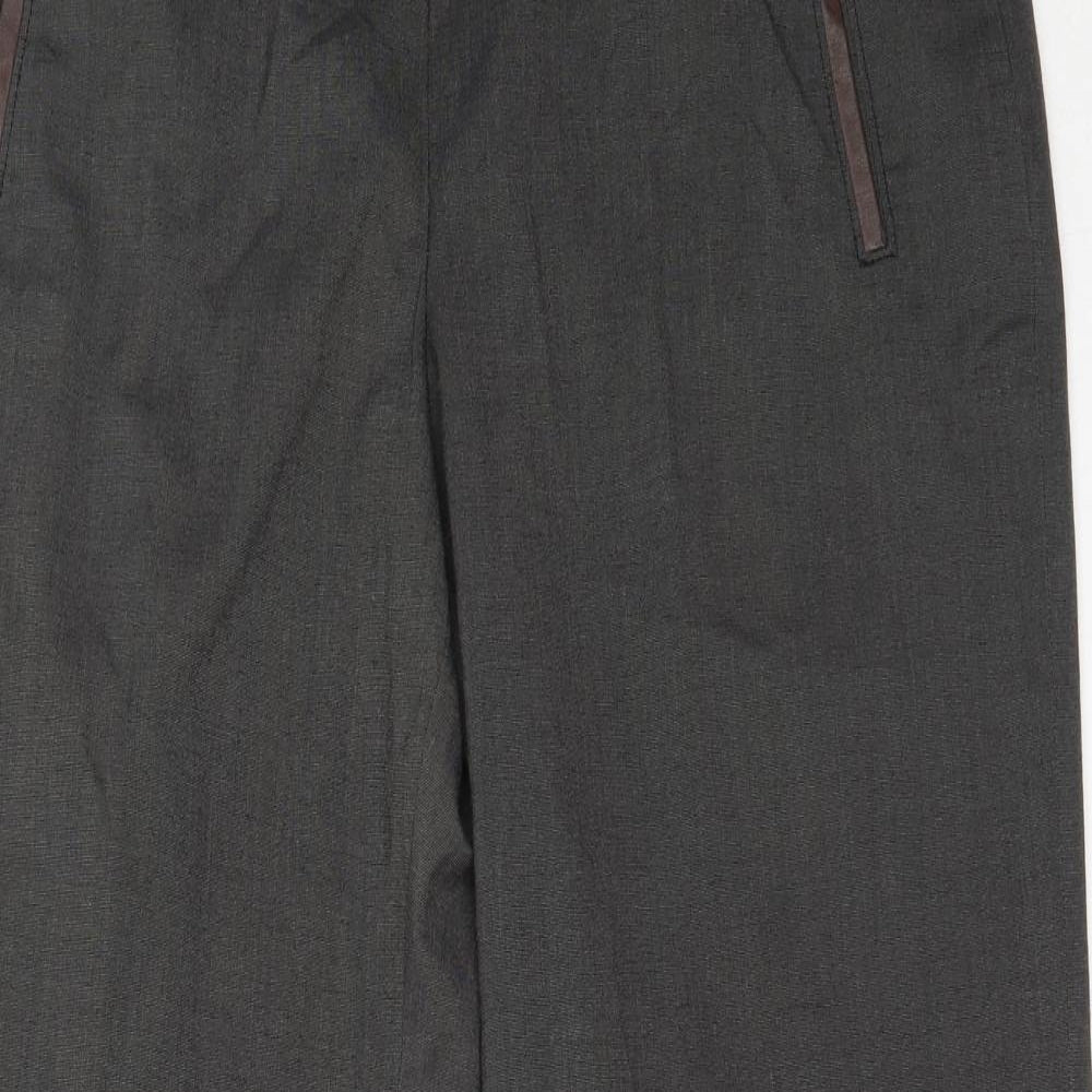 Marks and Spencer Womens Grey  Polyester Trousers  Size 14 L28 in Regular