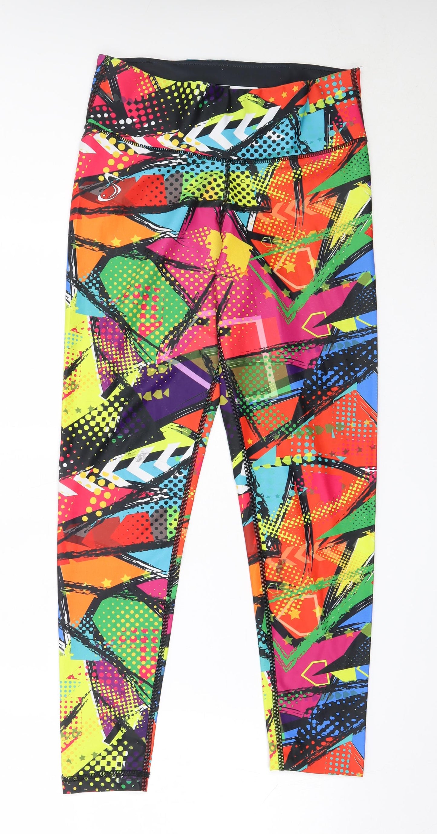 Sturdy By Design Womens Multicoloured Geometric Polyester Capri Leggings Size L L28 in Regular