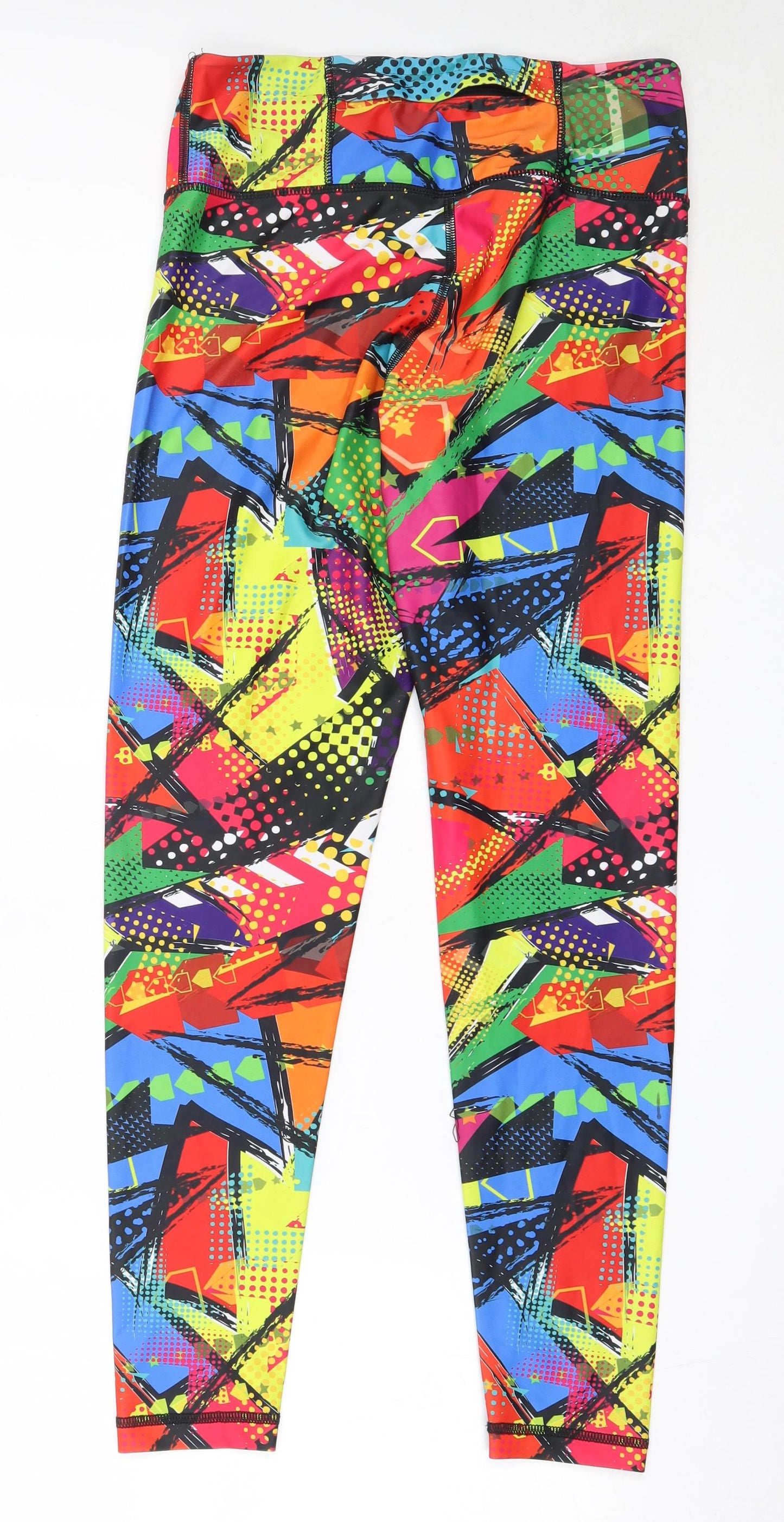 Sturdy By Design Womens Multicoloured Geometric Polyester Capri Leggings Size L L28 in Regular