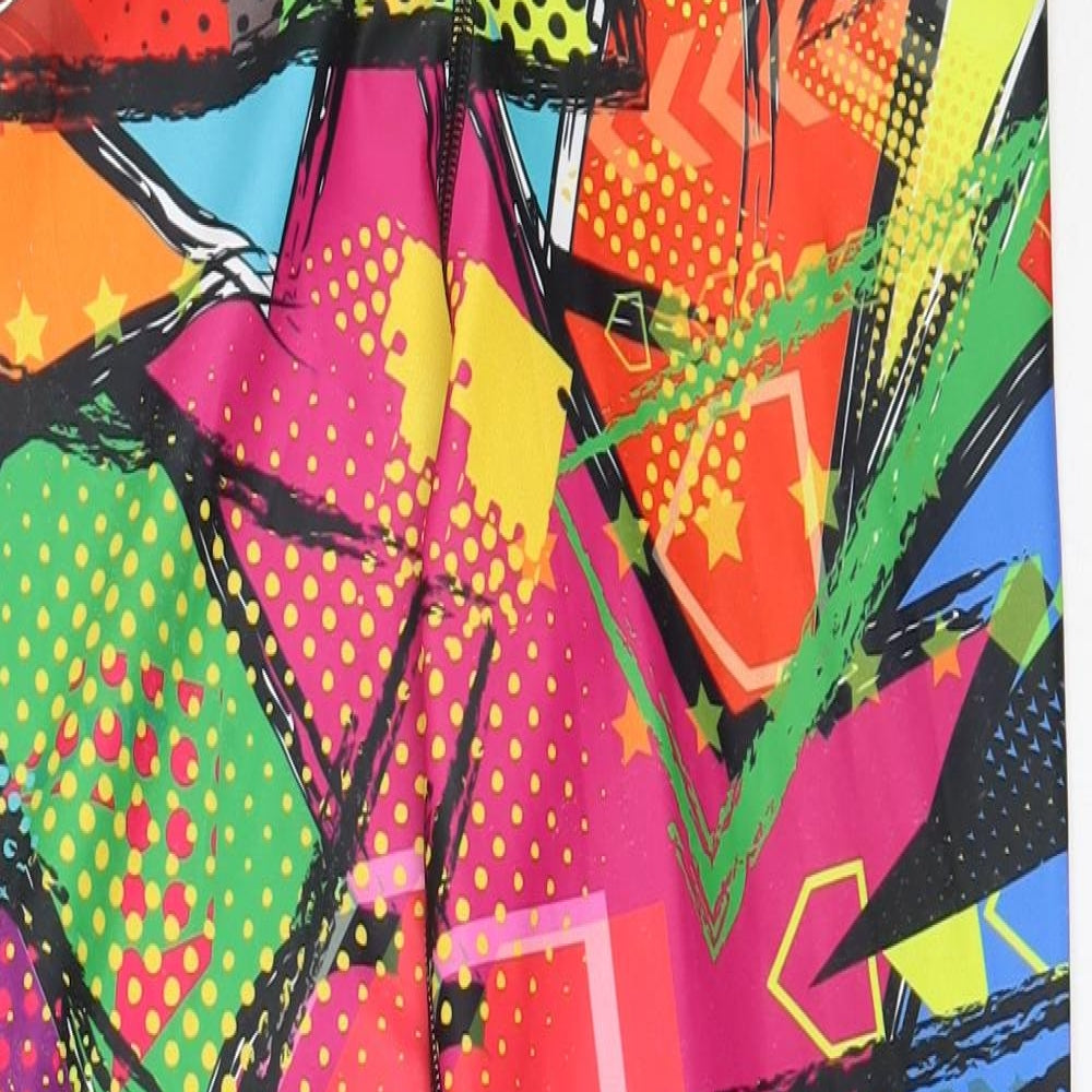 Sturdy By Design Womens Multicoloured Geometric Polyester Capri Leggings Size L L28 in Regular