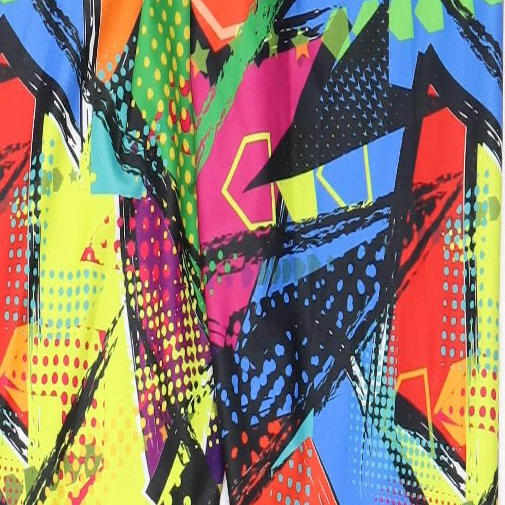 Sturdy By Design Womens Multicoloured Geometric Polyester Capri Leggings Size L L28 in Regular