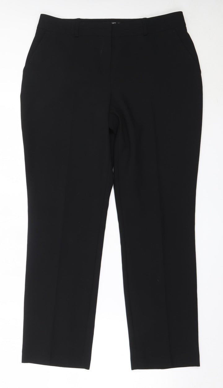 Dunnes Stores Womens Black Polyester Trousers Size 12 L29 in Regular