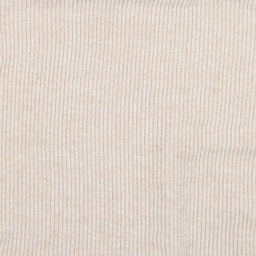 F&F Womens Beige Roll Neck  Polyester Pullover Jumper Size 14