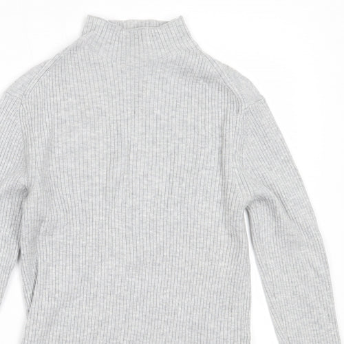 H&M Womens Grey High Neck  Viscose Pullover Jumper Size S