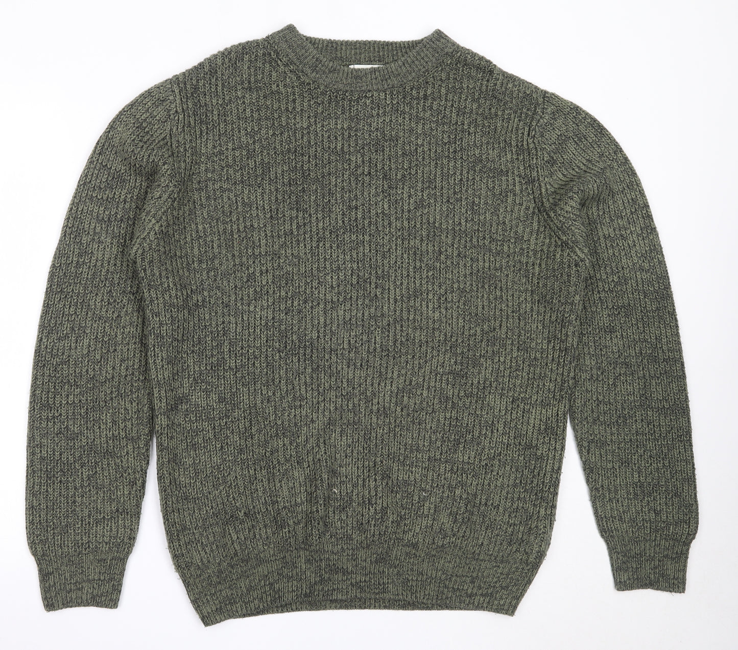 George Mens Green Round Neck  Acrylic Pullover Jumper Size L