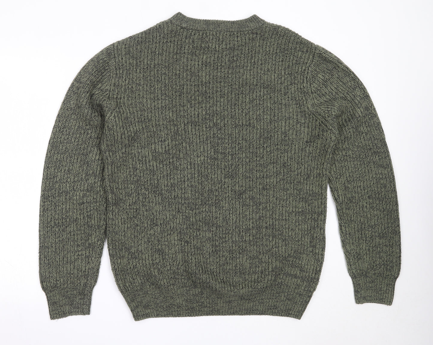 George Mens Green Round Neck  Acrylic Pullover Jumper Size L