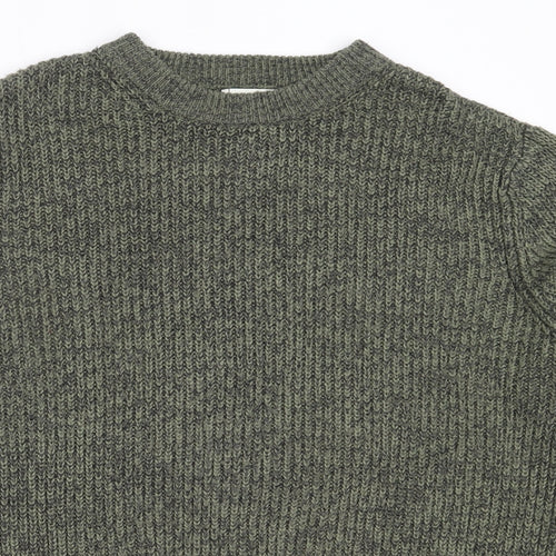 George Mens Green Round Neck  Acrylic Pullover Jumper Size L