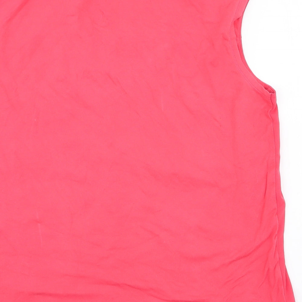 Gallery Womens Pink  Polyester Jersey Blouse Size XL V-Neck