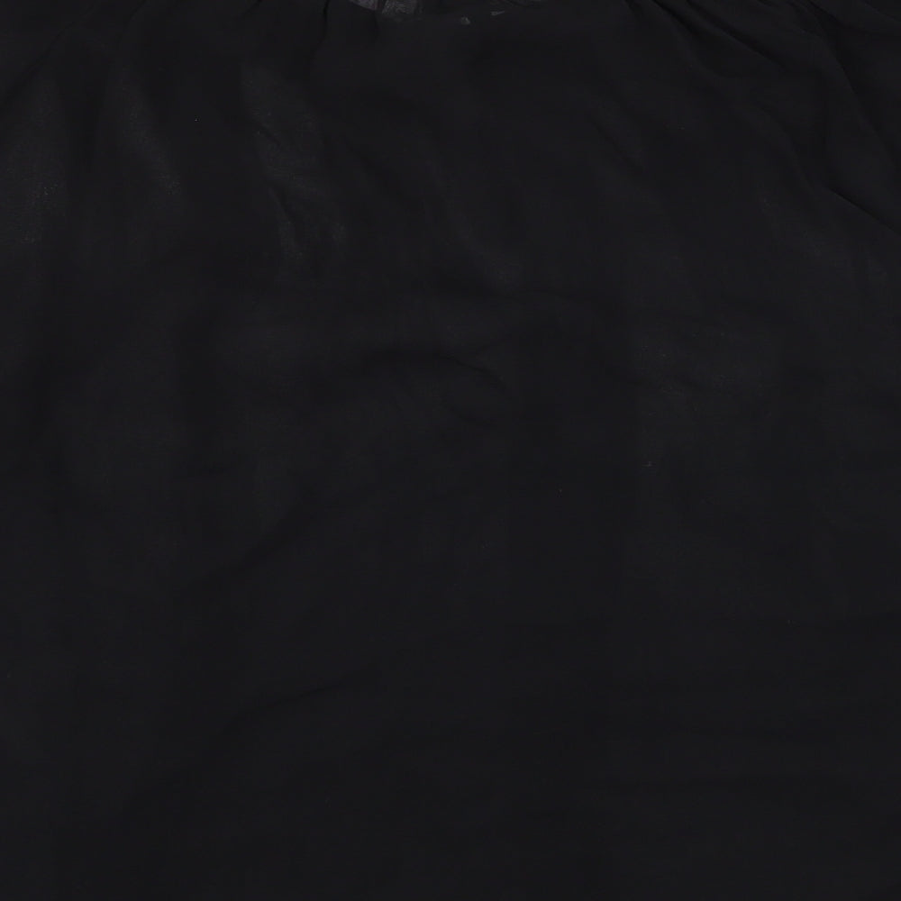 NEXT Womens Black  Polyester Basic Blouse Size 16 Scoop Neck