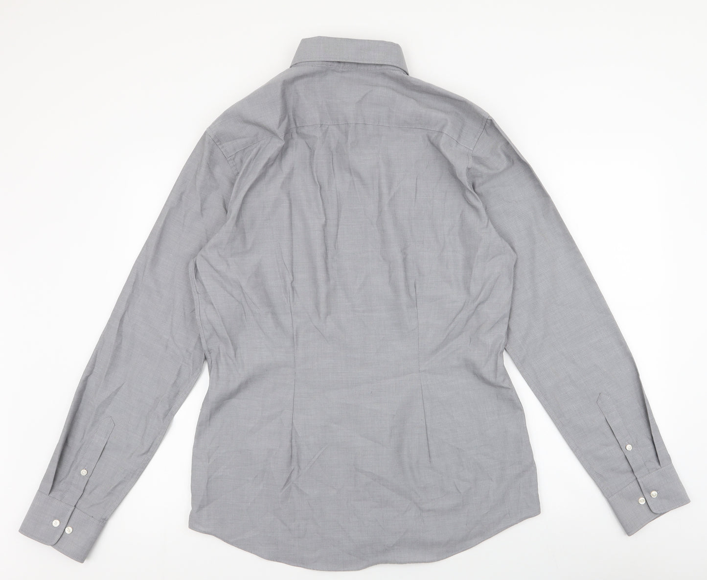 NEXT Mens Grey  Polyester  Dress Shirt Size 15.5 Collared Button