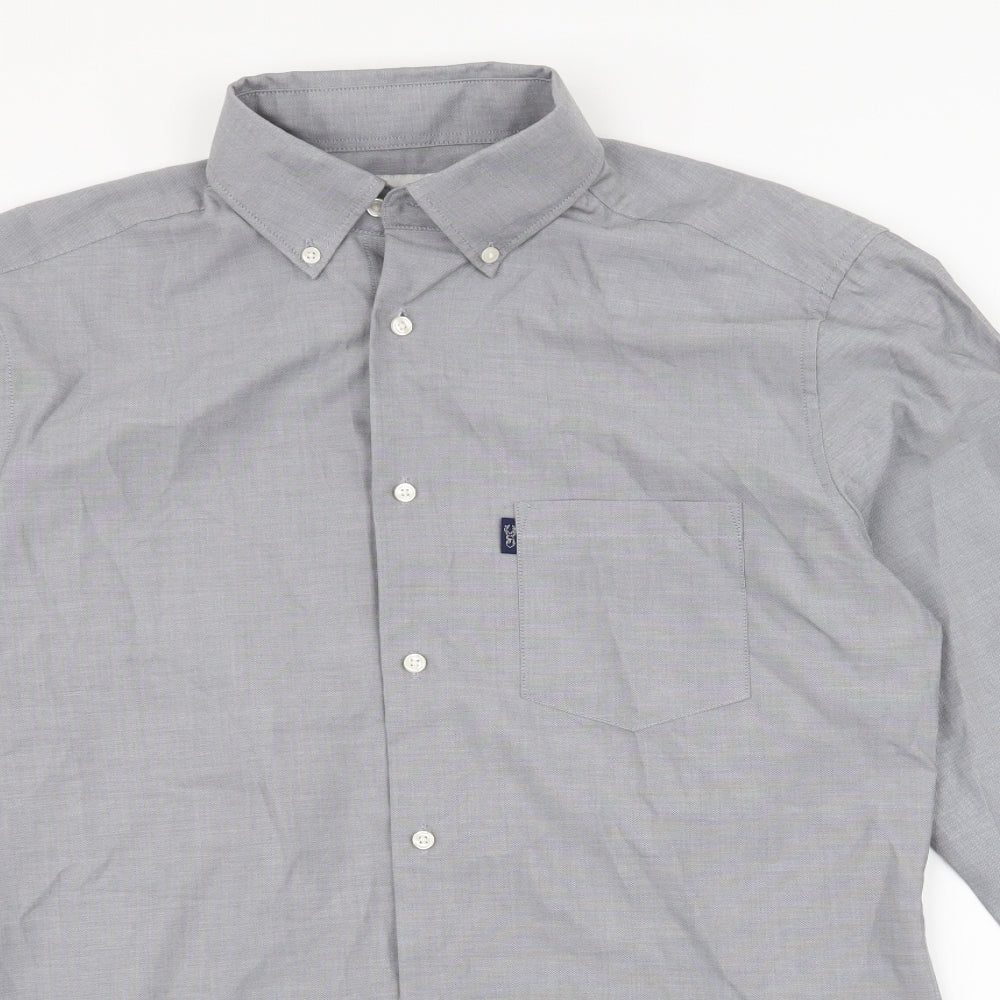 NEXT Mens Grey  Polyester  Dress Shirt Size 15.5 Collared Button