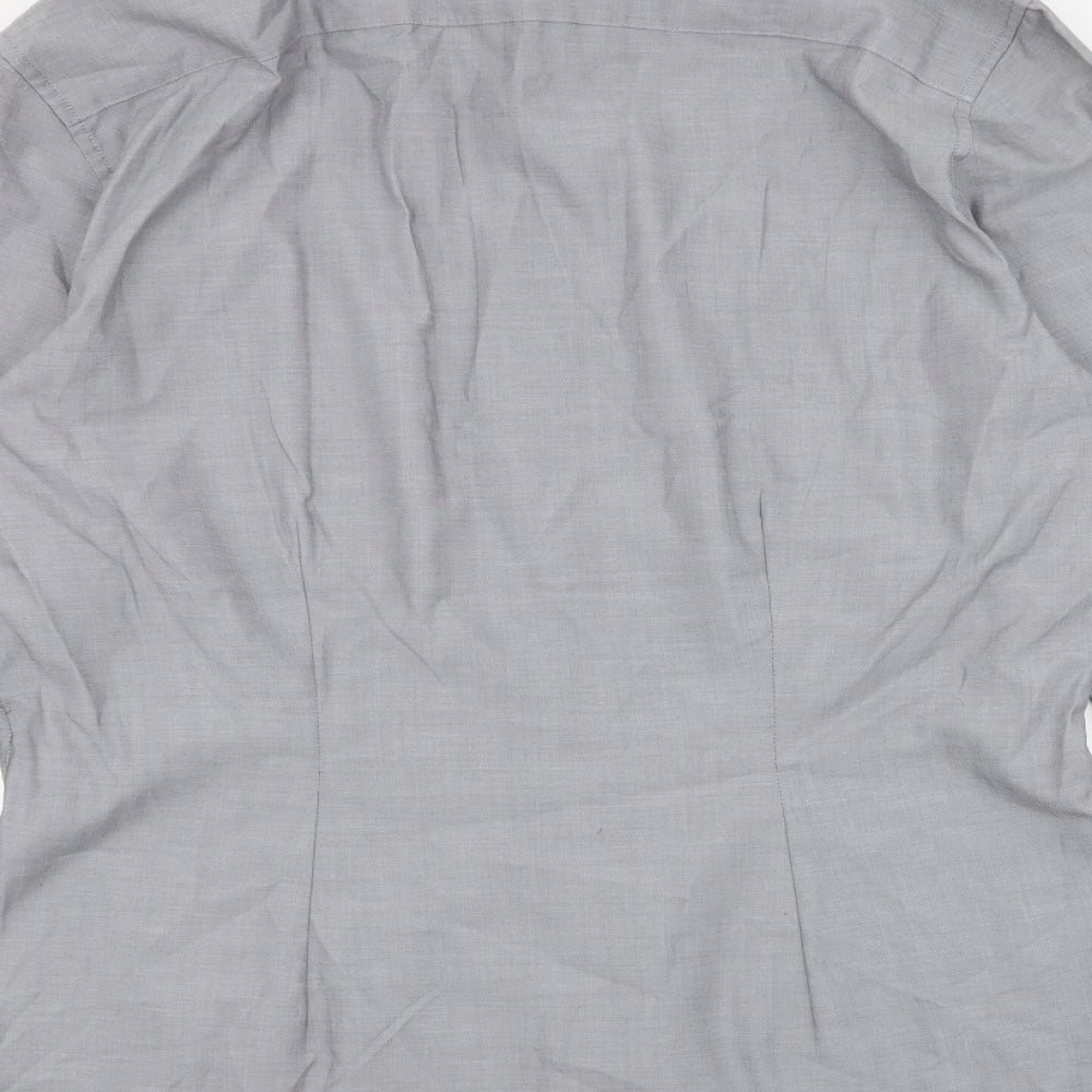 NEXT Mens Grey  Polyester  Dress Shirt Size 15.5 Collared Button