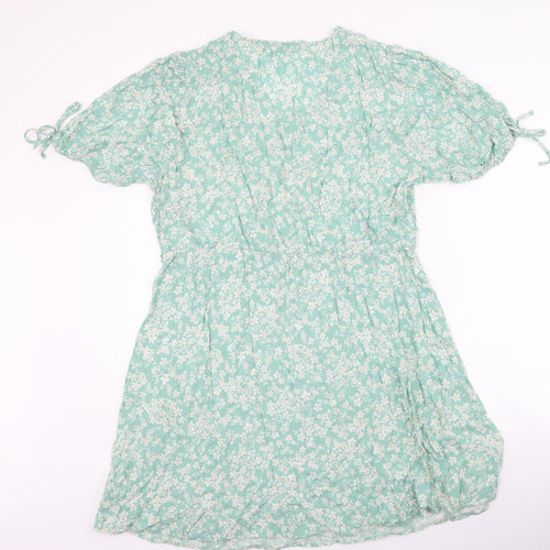 F&F Womens Green Floral Viscose A-Line  Size 20  Round Neck Pullover