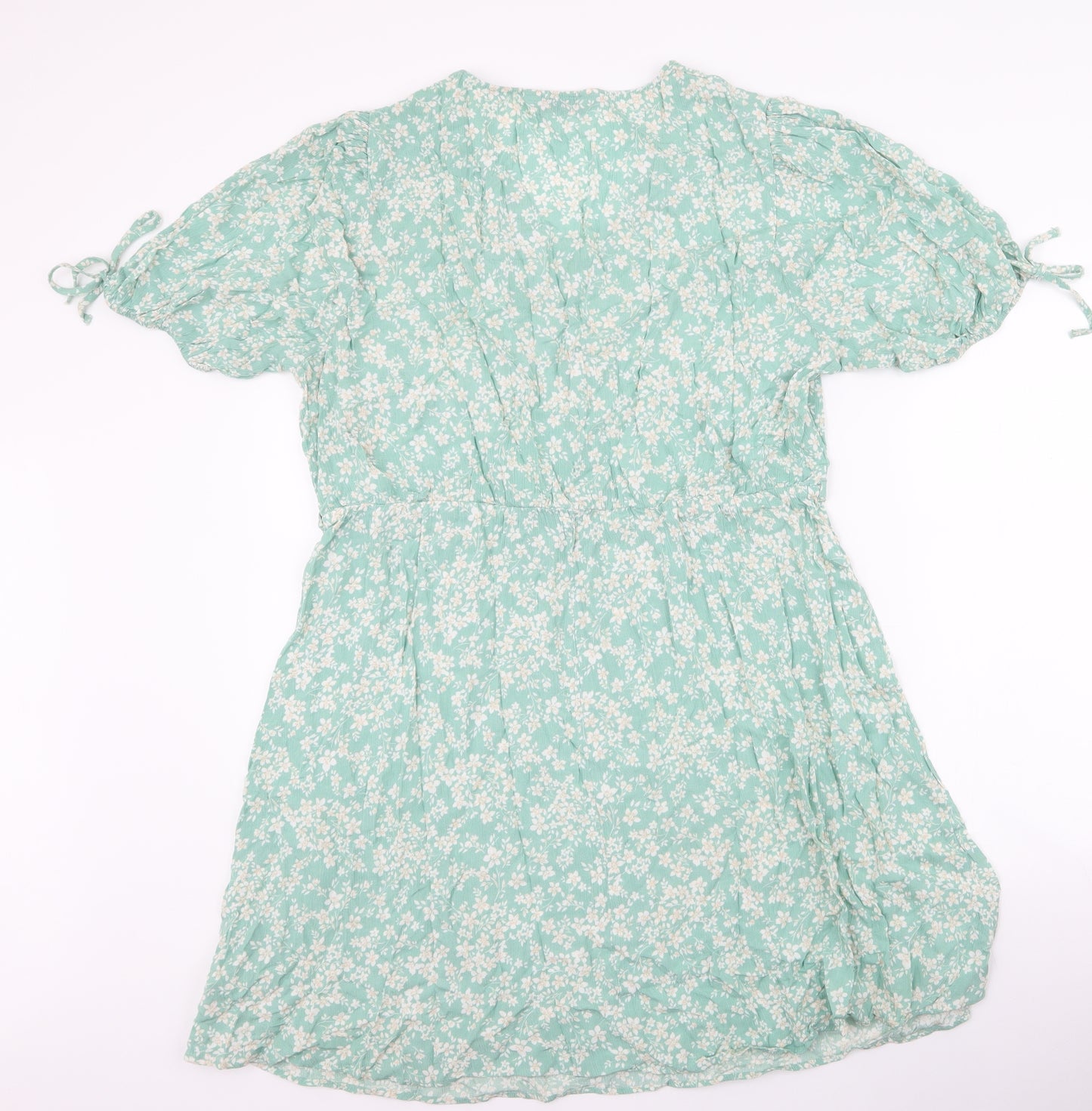 F&F Womens Green Floral Viscose A-Line  Size 20  Round Neck Pullover