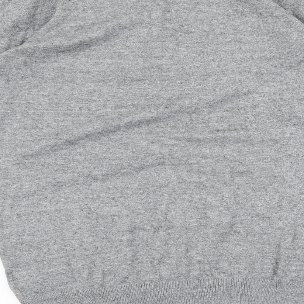 NEXT Mens Grey V-Neck  Cotton Pullover Jumper Size S