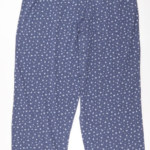 TU Womens Blue Floral 100% Cotton  Pyjama Pants Size 18