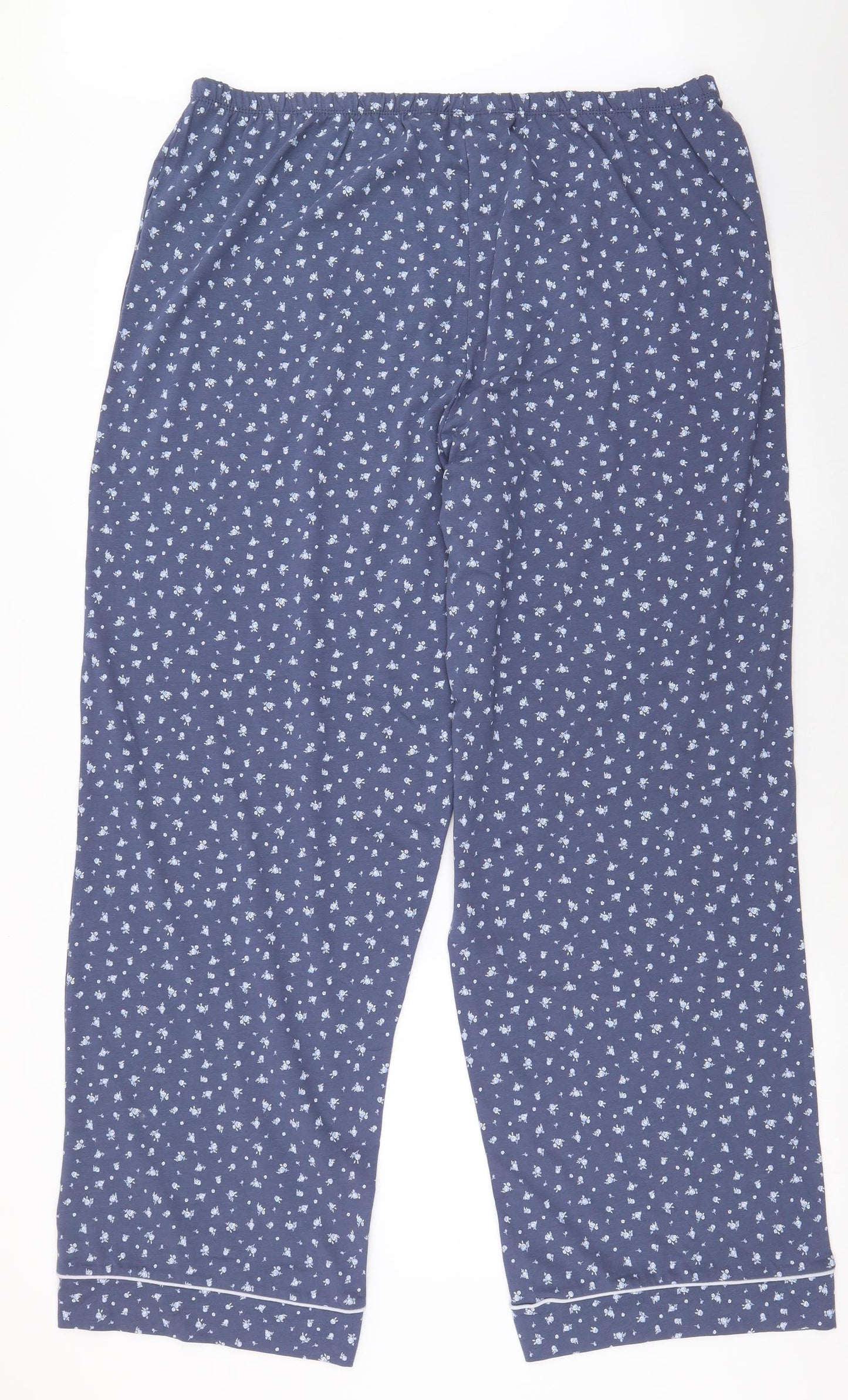 TU Womens Blue Floral 100% Cotton  Pyjama Pants Size 18