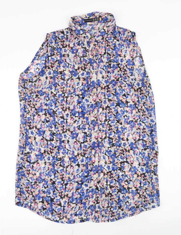 Atmosphere Womens Multicoloured Floral Polyester Basic Blouse Size 10 Collared
