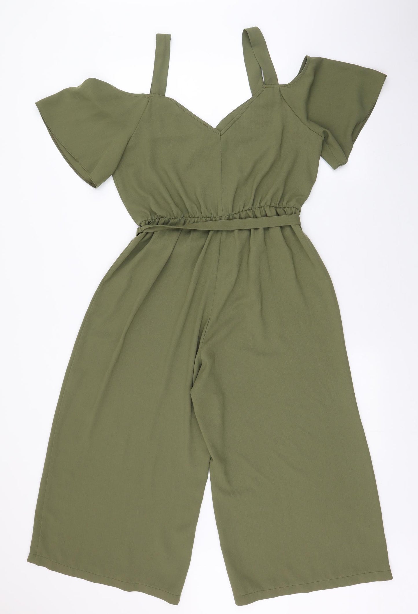 George Womens Green  Polyester Jumpsuit One-Piece Size 10 L21 in Button - Culotte
