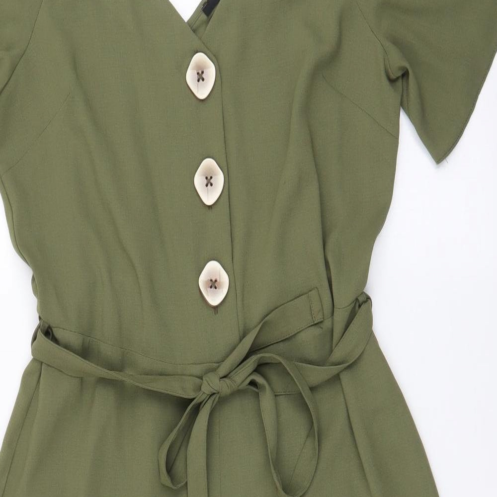 George Womens Green  Polyester Jumpsuit One-Piece Size 10 L21 in Button - Culotte