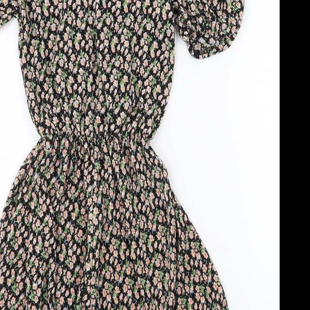 River Island Womens Multicoloured Floral 100% Polyester Playsuit One-Piece Size 8  Pullover
