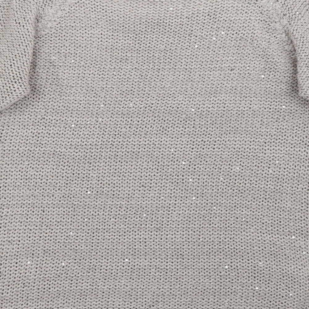 River Island Womens Grey Round Neck  Acrylic Pullover Jumper Size 10