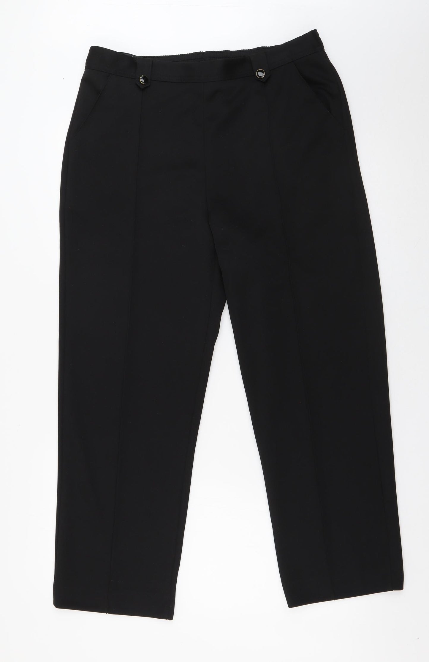 Bonmarché Womens Black  Polyester Trousers  Size 14 L26.5 in Regular